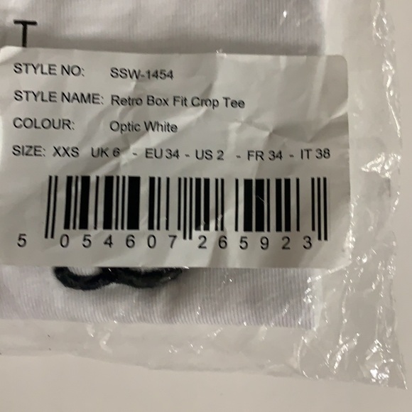 SikSilk New With Tags Retro Box Fit Crop 100% Cotton Tee – Optic White Size 2 - Picture 7 of 10